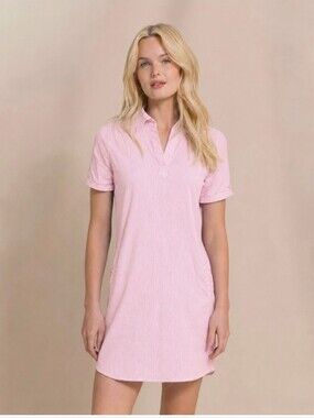 Southern Tide Kamryn Brrr Intercoastal Stripe Dress Pink White Size Small